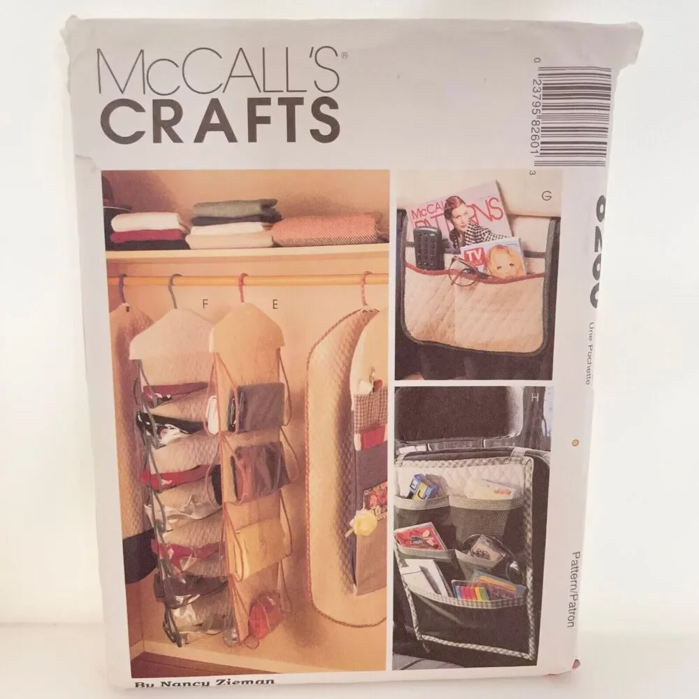 #8260 McCalls Crafts Closet auto Remotes Organization Accessories Sewing Pattern